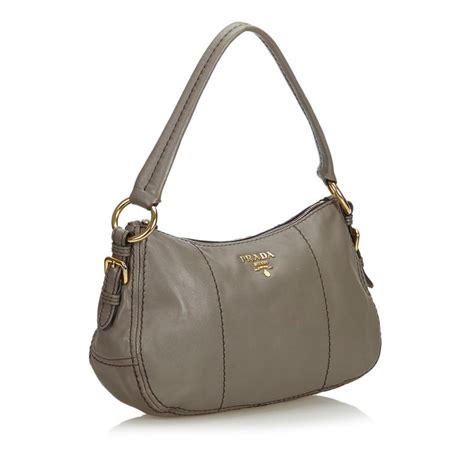 prada grey shoulder bag